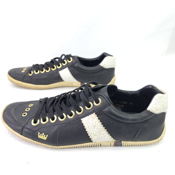 Osklen Riva Antique Soft Touch Leather Sneakers Gold Eyelets Fashion Shoe Size 7 - Picture 3 of 8